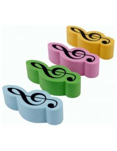 Goma Borrar Pack 4 Clave de Sol Colores (Unidad)