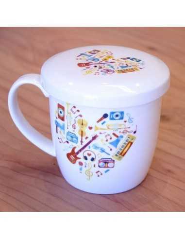 Taza Cerámica Corazón Musical